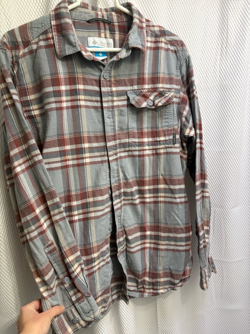 Columbia Men’s Blue & Brown Plaid Button-Down Shirt